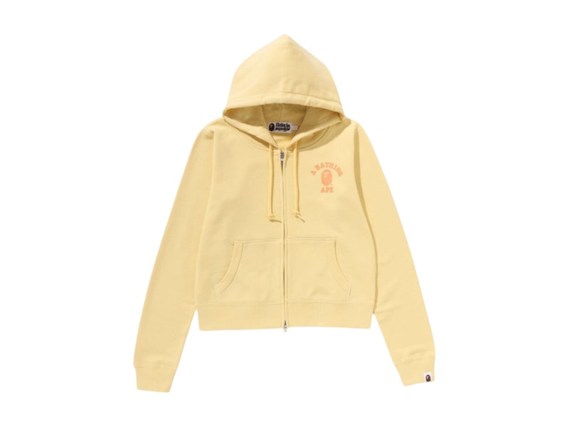 BAPE Women's College Zip Hoodie Yellow