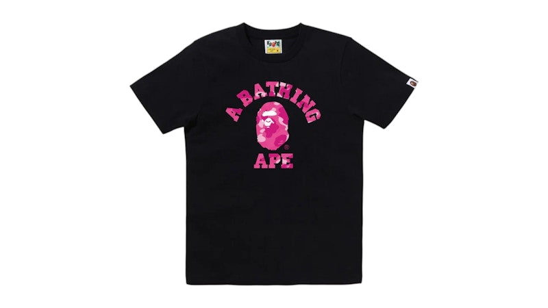 BAPE Women's Color Camo College Tee Black Pink