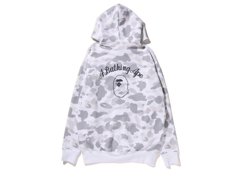 BAPE Women's Color Camo Oversized Full Zip Hoodie White