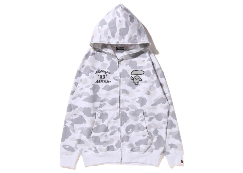 BAPE Women's Color Camo Oversized Full Zip Hoodie White