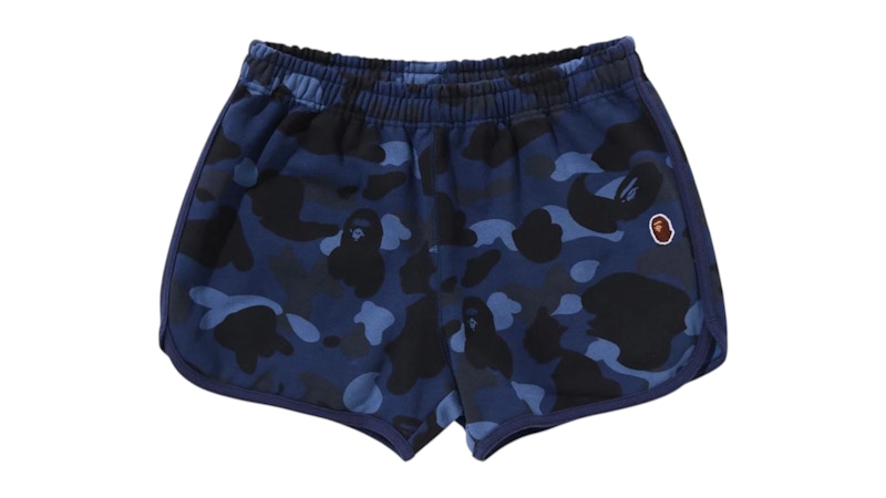 BAPE Women's Color Camo Sweat Shorts Blue