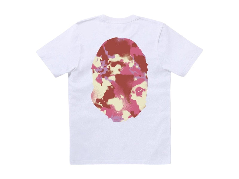 BAPE Women's Map Camo Big Ape Head Tee White/Pink