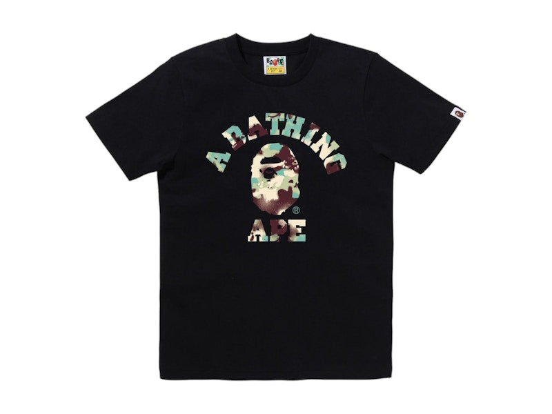 BAPE Women's Map Camo College Tee Black/Multicolor