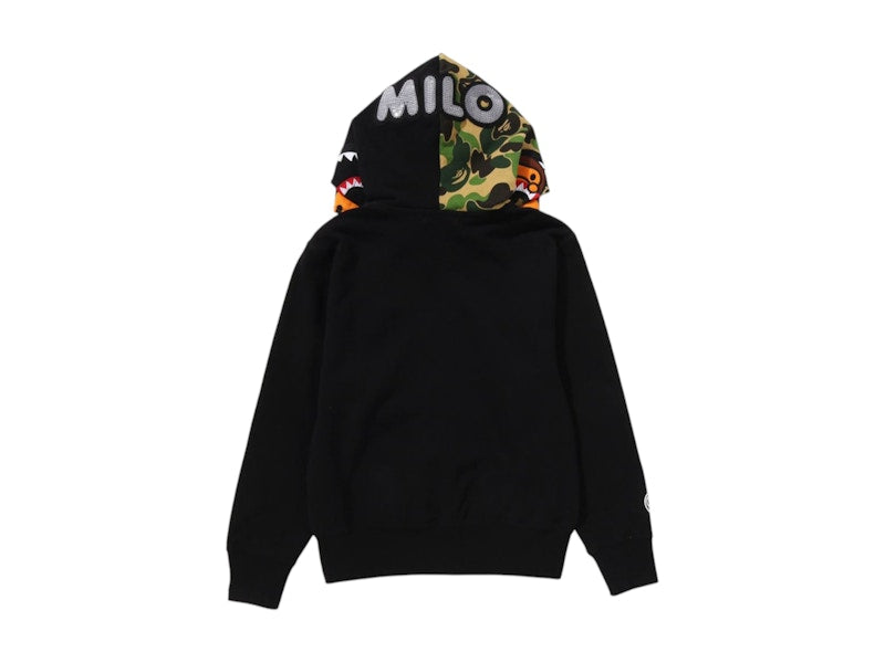 BAPE Women's Milo Shark Full Zip Double Hoodie Black