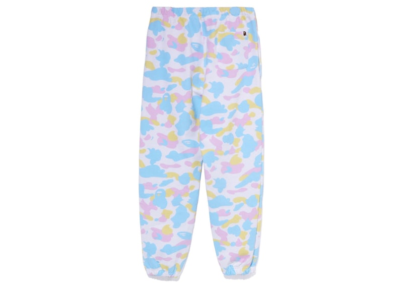 BAPE Womens New Multi Camo Oversized Sweatpants White