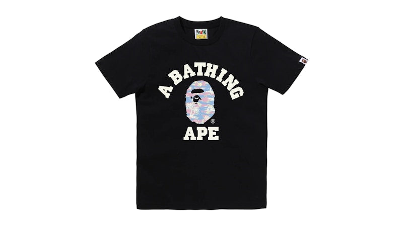 BAPE Womens Palm Tree Camo College Tee Black