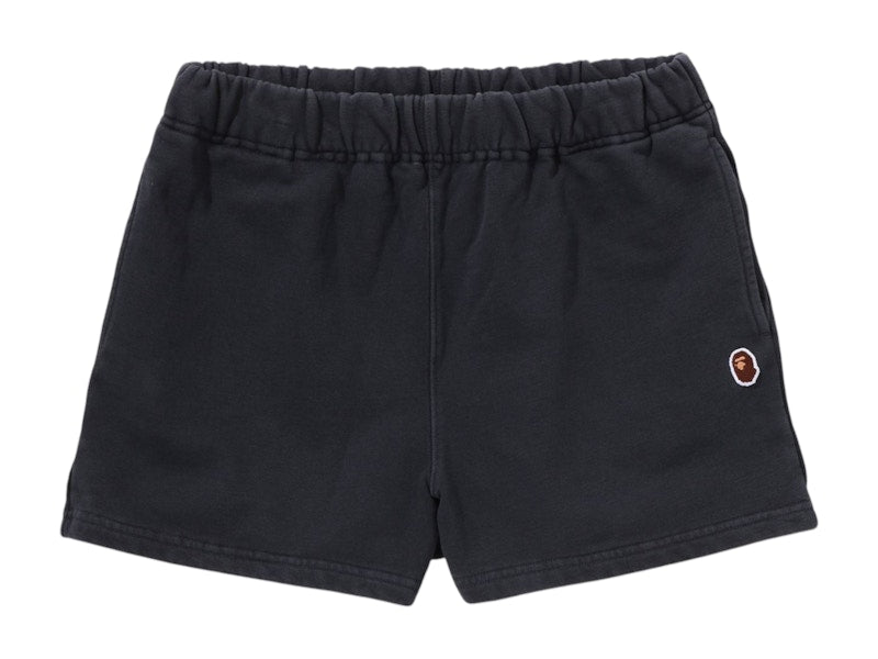 BAPE Women's Pigment Dyed One Point Sweat Shorts Black