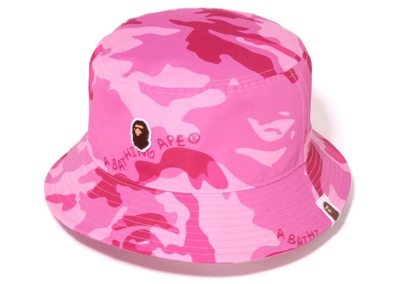 BAPE Women's Woodland Camo Bucket Hat Pink