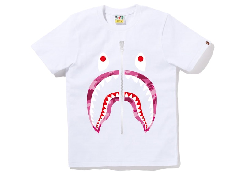 BAPE Women's Woodland Camo Shark Tee White