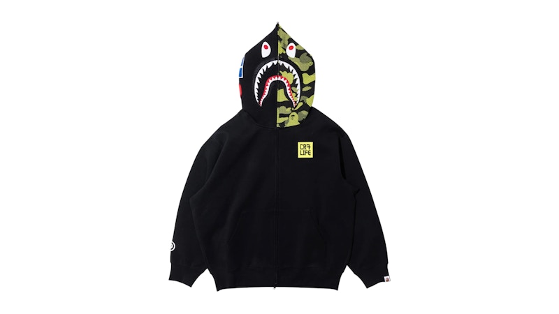 BAPE X CR7 Life Logo Relaxed Fit Shark Full Zip II Hoodie Black