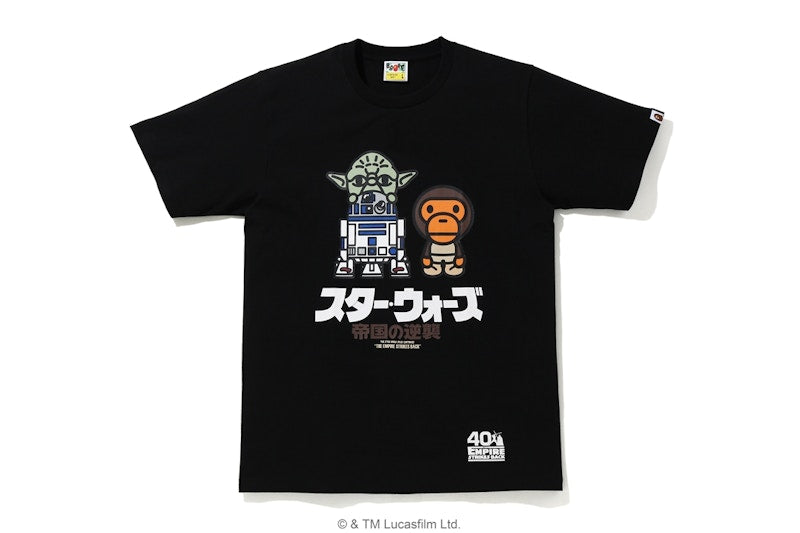 BAPE X Star Wars Baby Milo & Yoda Tee Black