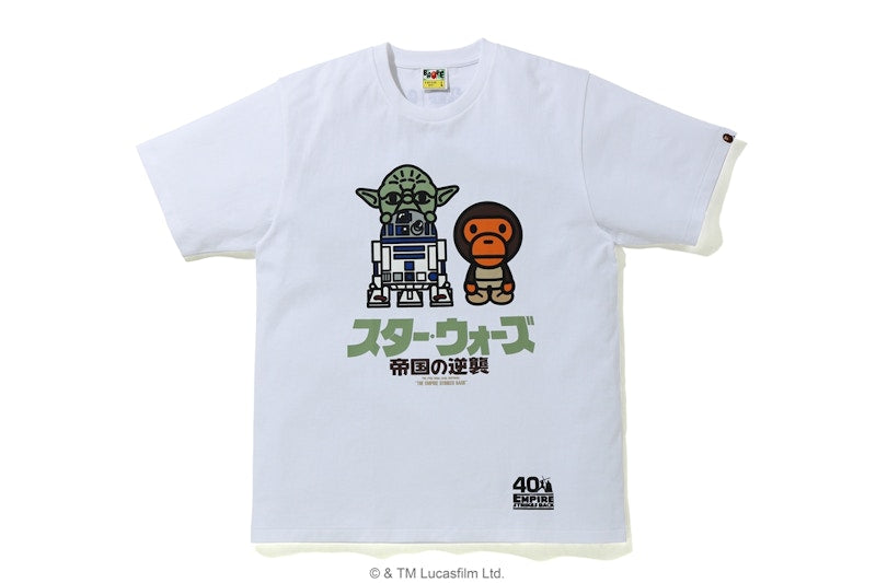 BAPE X Star Wars Baby Milo & Yoda Tee White