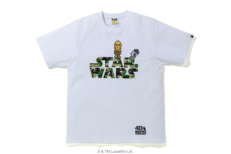 BAPE X Star Wars R2-D2 & C-3PO Tee White