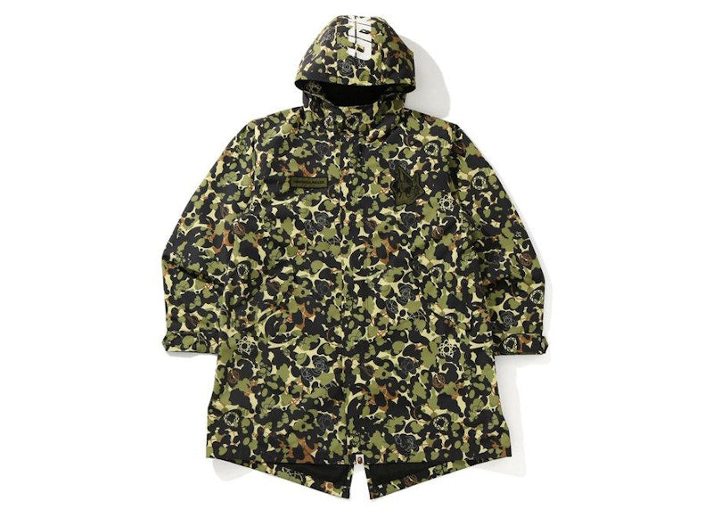 BAPE x UNKLE MWA CAMO M-51 Hoodie Jacket Green