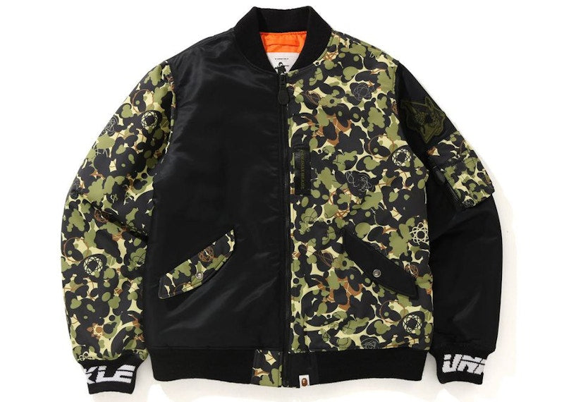 BAPE x UNKLE MWA CAMO MA-1 Jacket Black