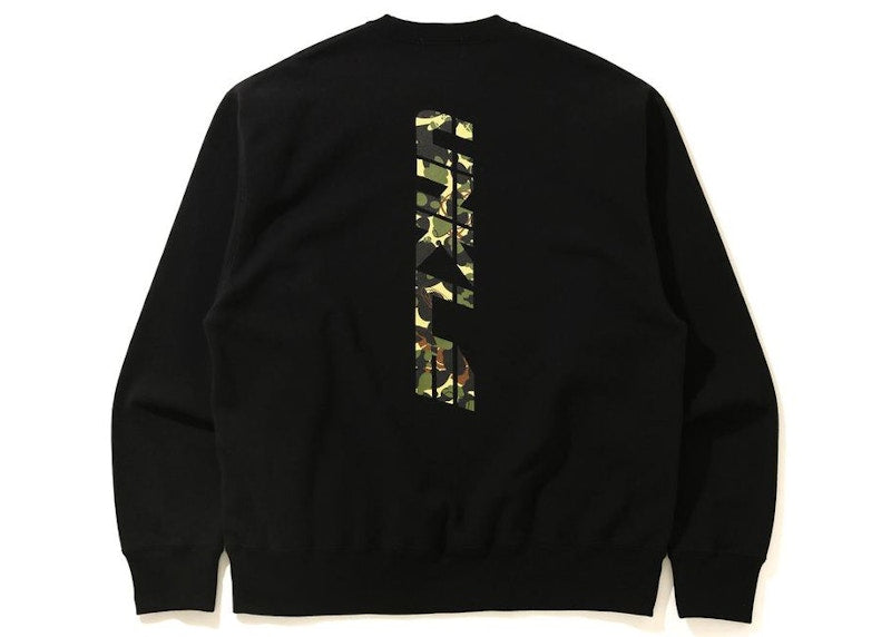 BAPE x UNKLE POINTMAN Logo Relaxed Crewneck Black