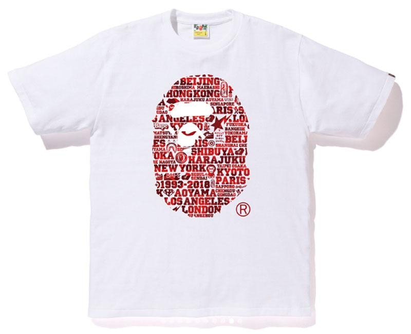 BAPE XXV Anniversary Ape Head Tee White/Red