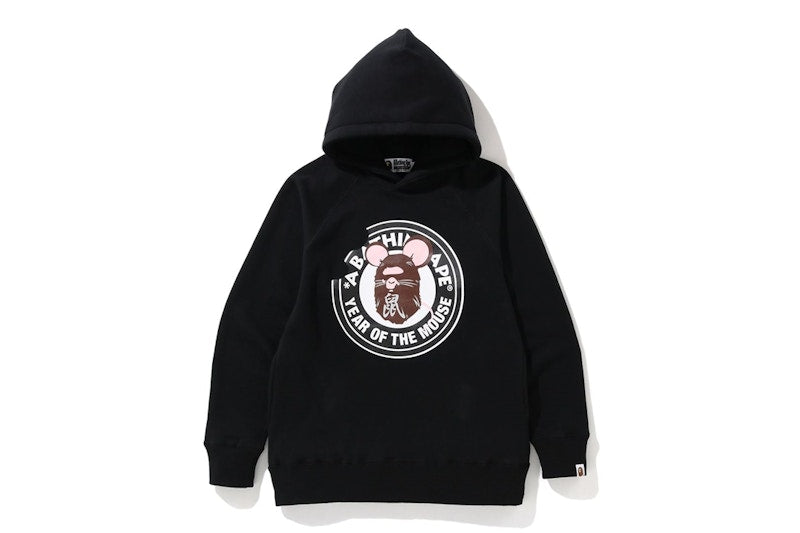 BAPE Year of The Mouse Pullover Hoodie Black