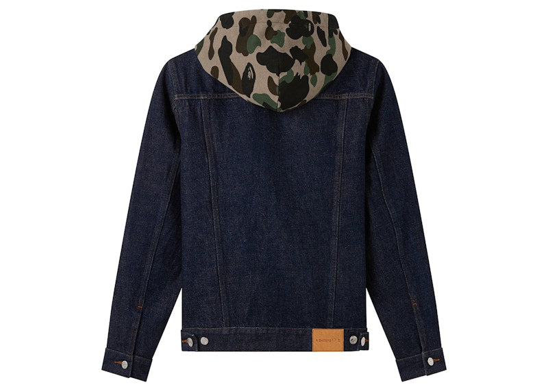 BAPE x A.P.C. Detachable Hoodie Denim Jacket Indigo