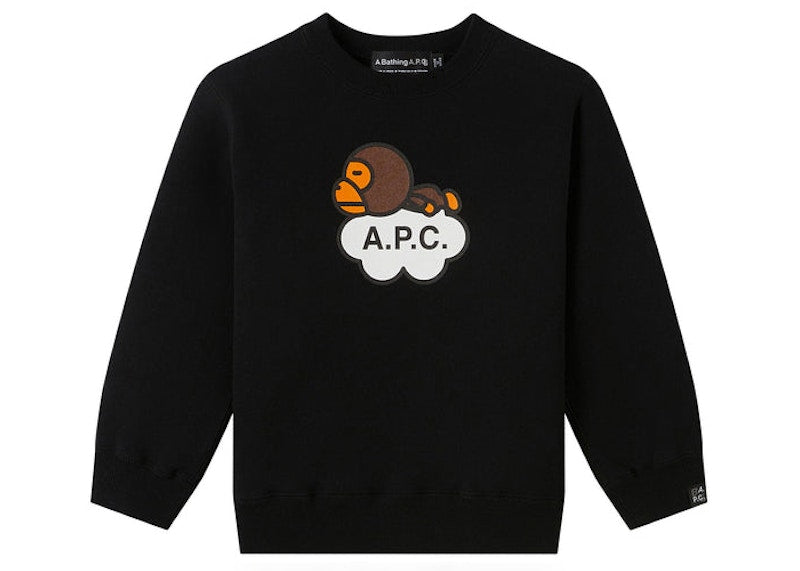 BAPE x A.P.C Kids Milo Cloud Sweatshirt Black