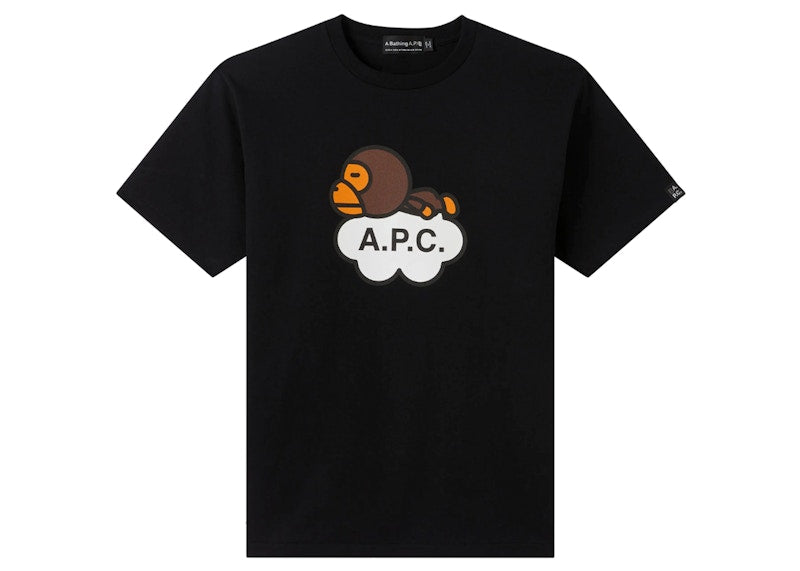 BAPE x A.P.C. Kids Milo Wide T-Shirt Black