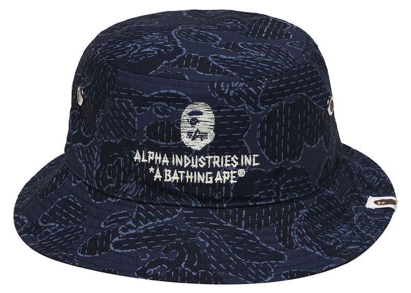 BAPE x Alpha Industries Military Hat Navy