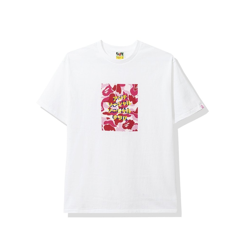 BAPE x Anti Social Social Club ABC Camo Box Tee White/Pink