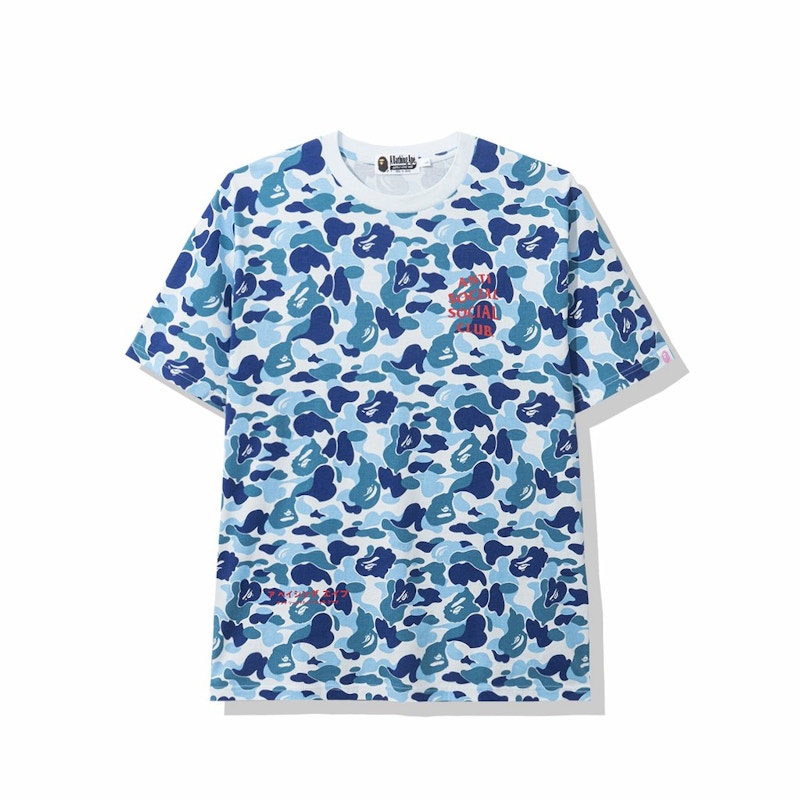 BAPE x Anti Social Social Club ABC Camo Tee Blue