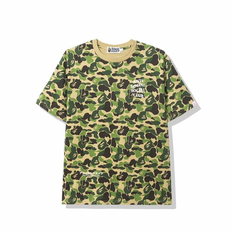 BAPE x Anti Social Social Club ABC Camo Tee Green