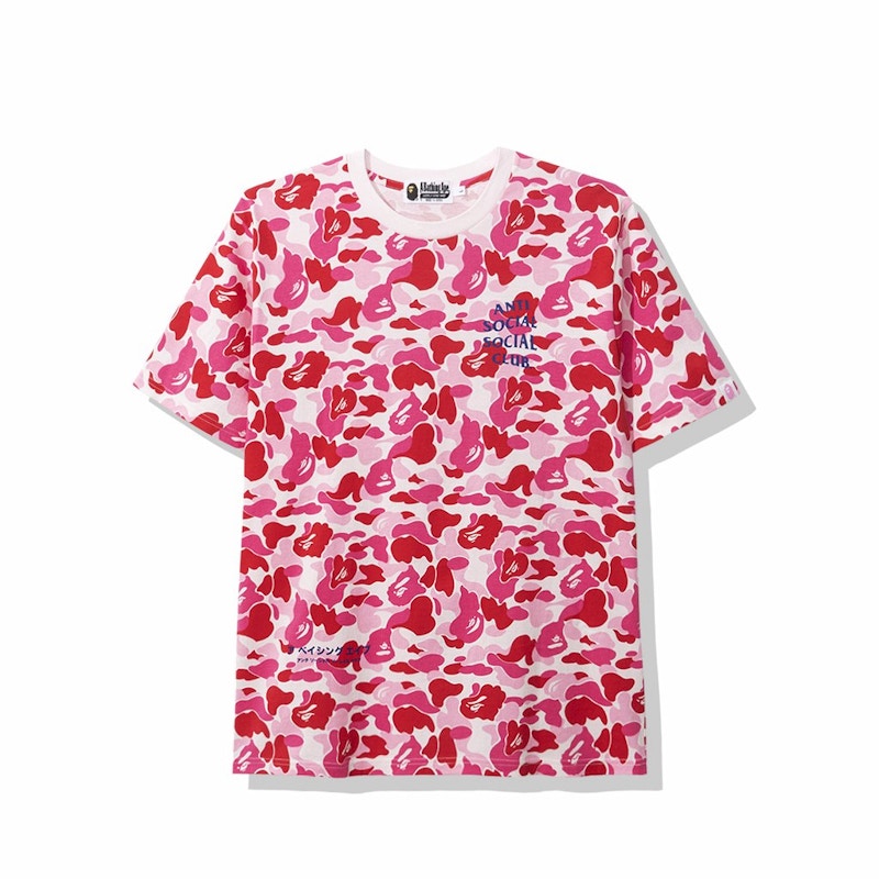 BAPE x Anti Social Social Club ABC Camo Tee Pink