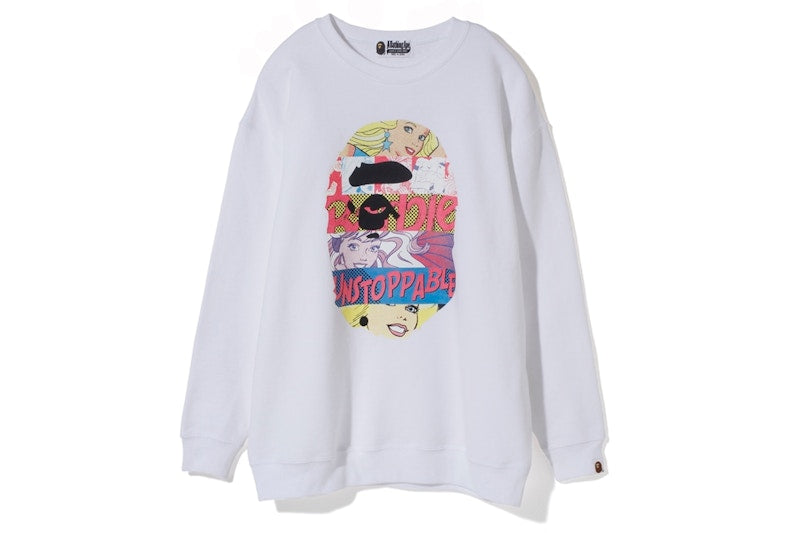 BAPE x Barbie Ape Head Oversized Crewneck White