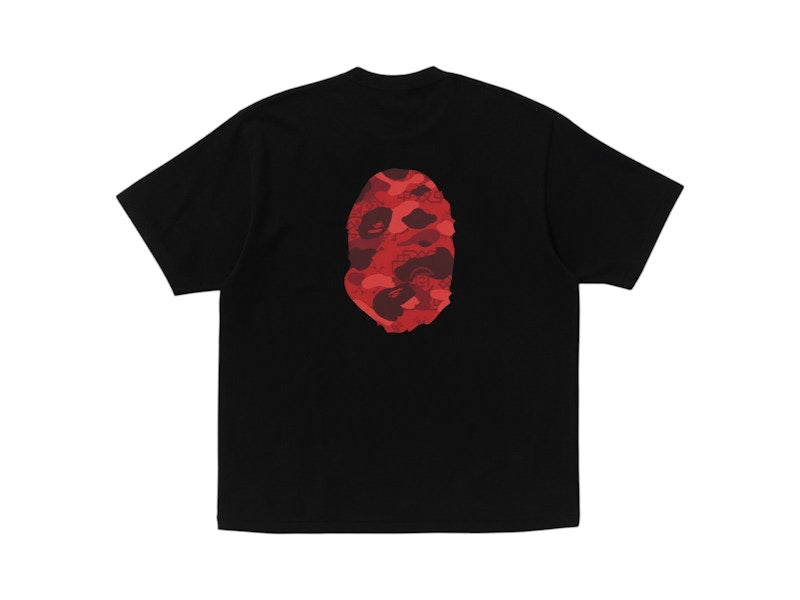 BAPE x CLOT Camo Ape Head T-Shirt Black