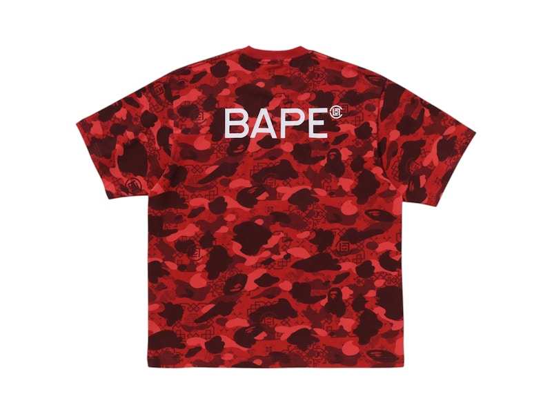 BAPE x CLOT Camo T-Shirt Red