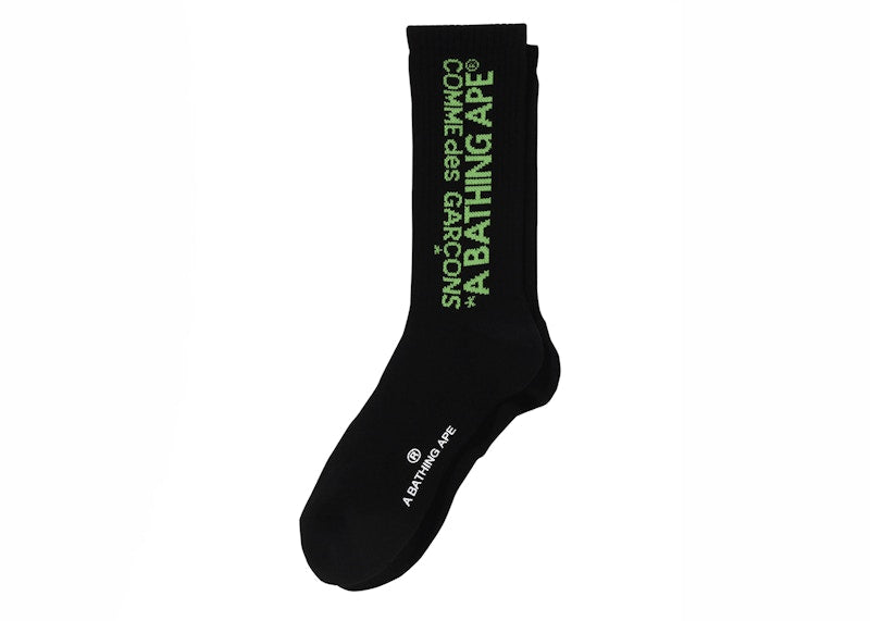 BAPE x Comme des Garcons Logo Socks Black
