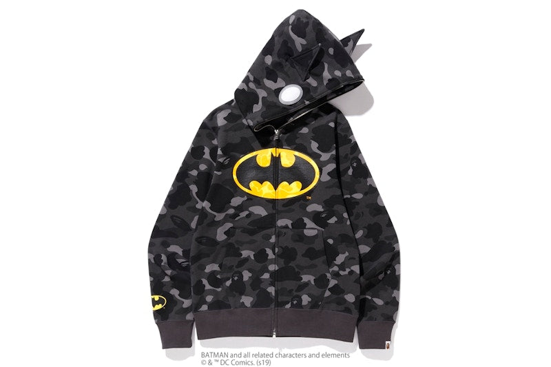 BAPE x DC Batman Color Camo Full Zip Hoodie #1 Black