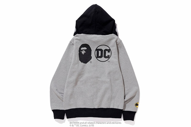 BAPE x DC Batman Full Zip Hoodie Grey