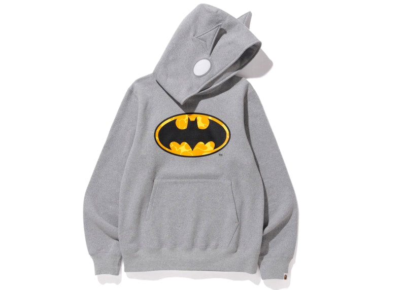 BAPE x DC Batman Pullover Hoodie Gray
