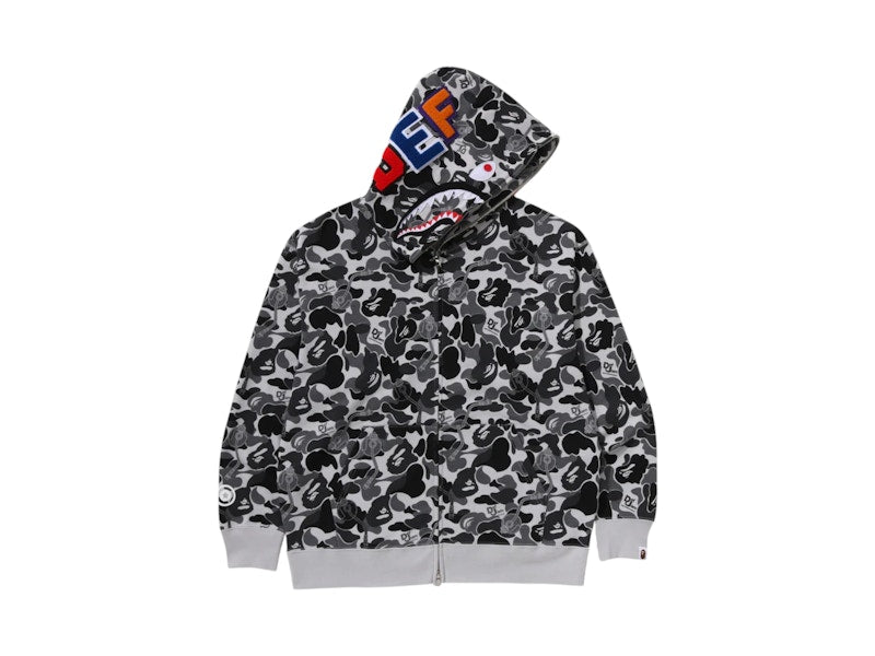 BAPE x Def Jam Camo Shark Relaxed Fit Full Zip Hoodie (FW25) Black
