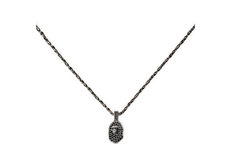 BAPE x Dover Street Market Special Camo Swarovski Ape Head Necklace Black