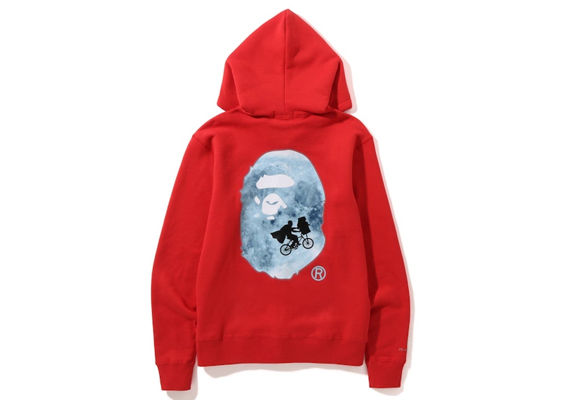 BAPE x E.T. Ape Head Zip Hoodie Red