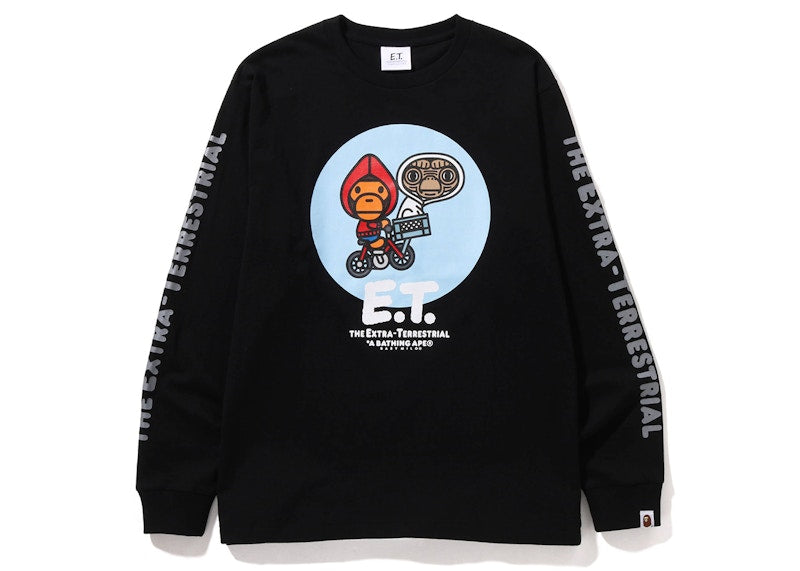 BAPE x E.T. Kids Baby Milo L/S Tee Black