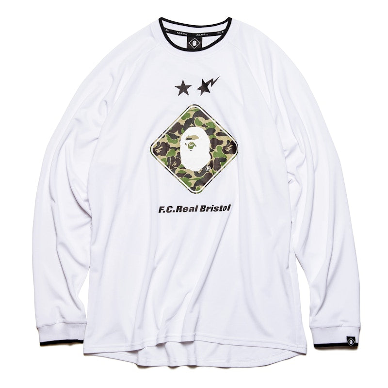 BAPE x F.C.R.B. Emblem L/S Tee White