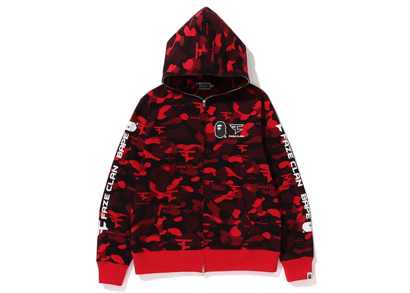 BAPE x Faze Clan Full Zip Hoodie Red
