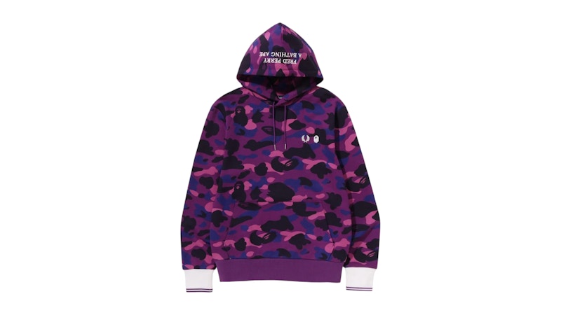 BAPE x Fred Perry Color Camo Pullover Hoodie Purple