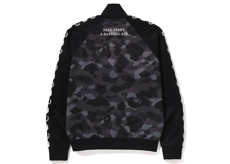 BAPE x Fred Perry Color Camo Track Jacket Black
