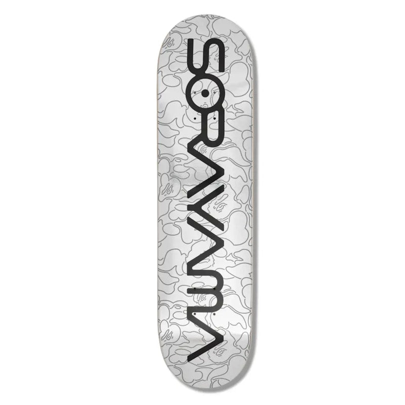 BAPE x Hajime Sorayama Camo Skateboard Deck Silver