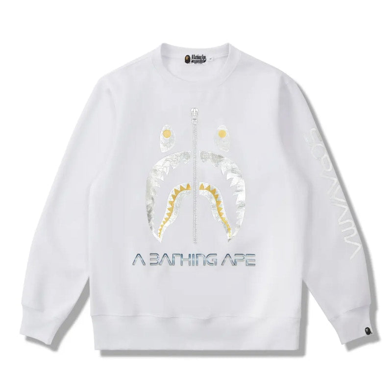 BAPE x Hajime Sorayama Shark Crewneck White