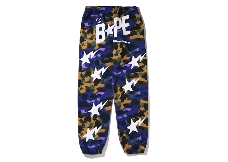 BAPE x Heron Preston Mix 1st Camo Sweatpants Purple