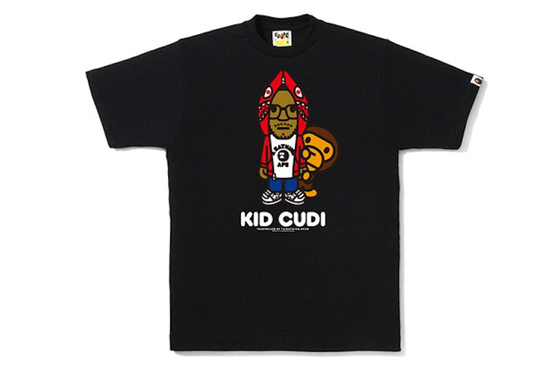 BAPE x Kid Cudi Shark Hoodie Tee Black/Red