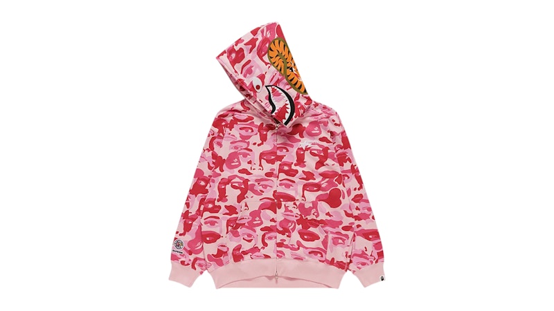 BAPE x KidSuper Camo Shark Full Zip Hoodie Pink
